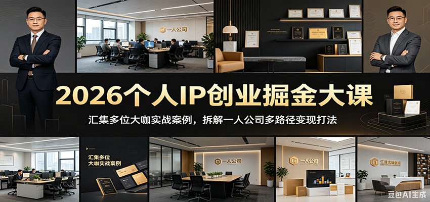 2026个人IP创业掘金大课：汇集多位大咖实战案例，拆解一人公司多路径变现打法-问小徐资源库