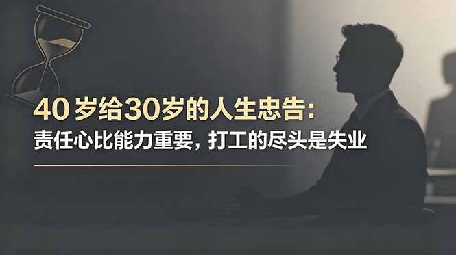 付费文章:40岁给30岁的人生忠告:责任心比能力重要,打工的尽头是失业-问小徐资源库