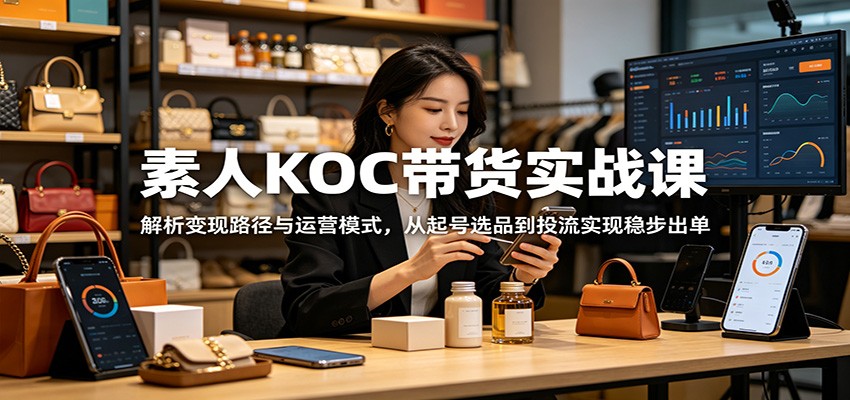 素人KOC带货实战课:解析变现路径与运营模式,从起号选品到投流实现稳步出单-问小徐资源库