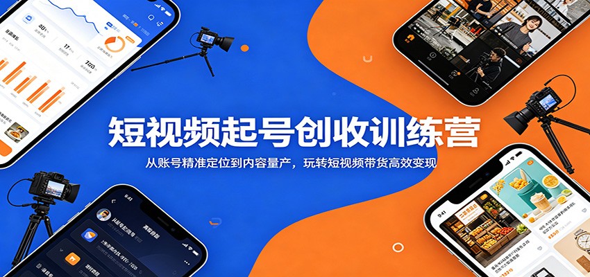短视频起号创收训练营：从账号精准定位到内容量产，玩转短视频带货高效变现-问小徐资源库