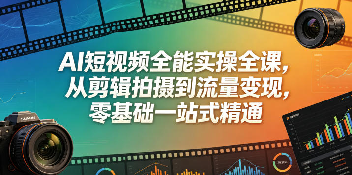 AI短视频全能实操全课，从剪辑拍摄到流量变现，零基础一站式精通-问小徐资源库