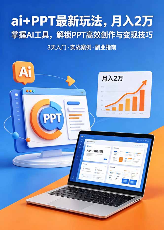 ai+PPT最新玩法,月入2万掌握AI工具,解锁PPT高效创作与变现技巧3天入门,实战案例·副业指南-问小徐资源库