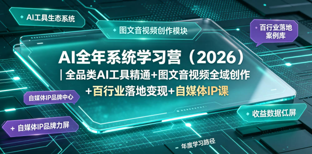 AI全年系统学习营(2026)｜全品类AI工具精通+图文音视频全域创作+百行业落地变现+自媒体IP打造年度进阶大课-问小徐资源库