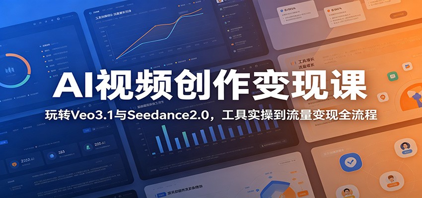 AI视频创作变现课：玩转Veo3.1与Seedance2.0，工具实操到流量变现全流程-问小徐资源库