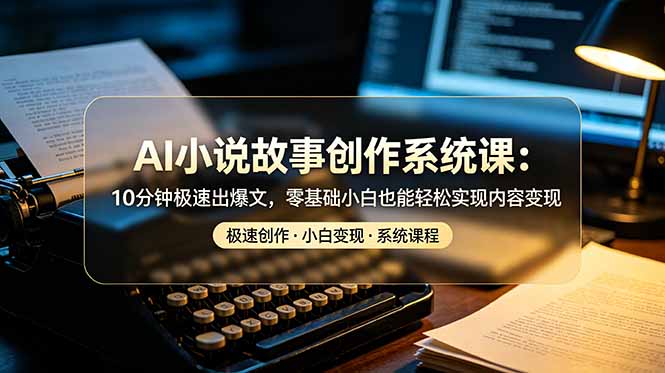 AI小说故事创作系统课：10分钟极速出爆文，零基础小白也能轻松实现内容变现-问小徐资源库
