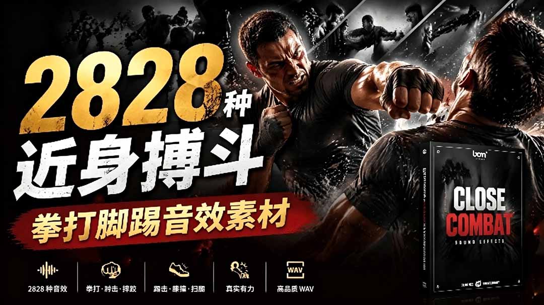 宝藏级别音效！2828种近身搏斗拳打脚踢音效素材，全部中文分类，免解压使用  Close Combat-问小徐资源库