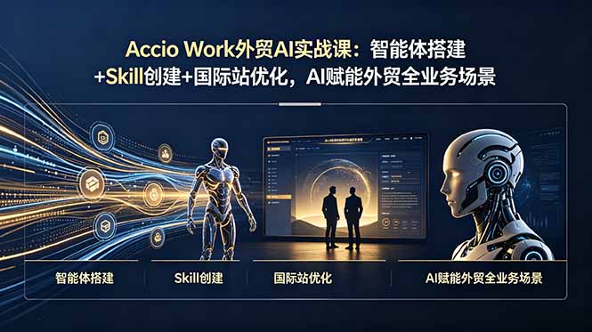 Accio Work外贸AI实战课：智能体搭建+Skill创建+国际站优化，AI赋能外贸全业务场景-问小徐资源库