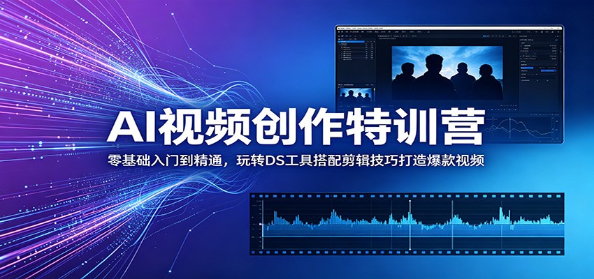 AI视频创作特训营：零基础入门到精通，玩转DS工具搭配剪辑技巧打造爆款视频-问小徐资源库