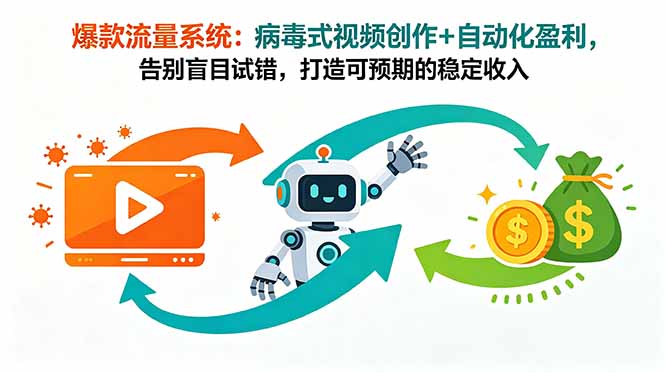 爆款流量系统:病毒式视频创作+自动化盈利,告别盲目试错,打造可预期的稳定收入-问小徐资源库