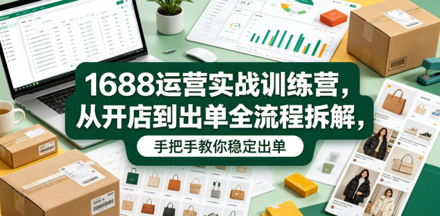 1688运营实战训练营，从开店到出单全流程拆解，手把手教你稳定出单(更新0620)-问小徐资源库