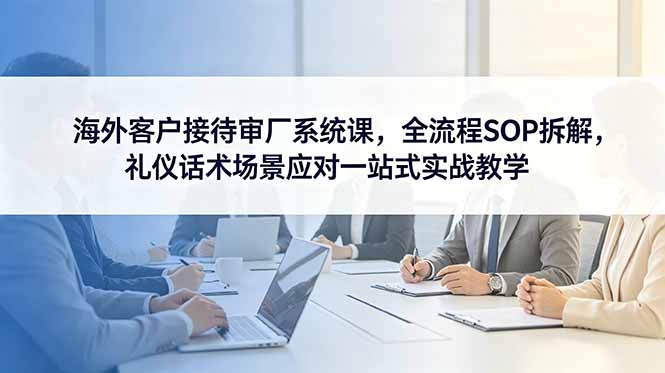 海外客户接待审厂系统课，全流程SOP拆解，礼仪话术场景应对一站式实战教学-问小徐资源库