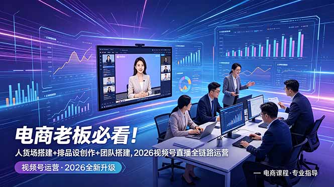 电商老板必看！人货场搭建+排品设计+素材创作+团队搭建，2026视频号直播全链路运营-问小徐资源库