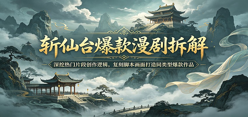 斩仙台爆款漫剧拆解:深挖热门片段创作逻辑,复刻脚本画面打造同类型爆款作品-问小徐资源库
