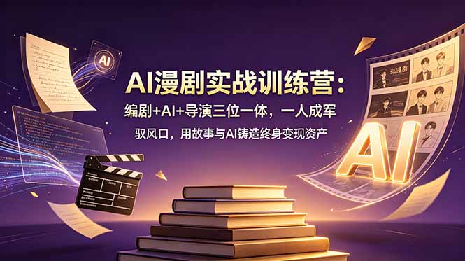 AI漫剧实战训练营：编剧+AI+导演三位一体，一人成军 驭风口，用故事与AI铸造终身变现资产-问小徐资源库
