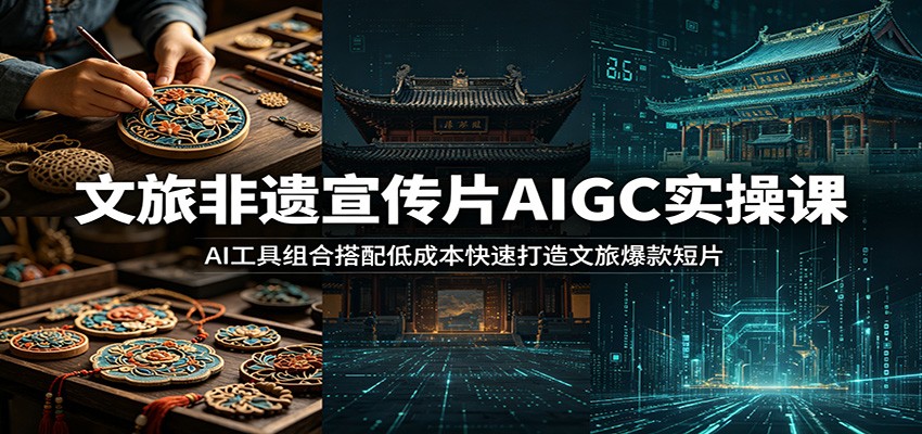 文旅非遗宣传片AIGC实操课:AI工具组合搭配低成本快速打造文旅爆款短片-问小徐资源库