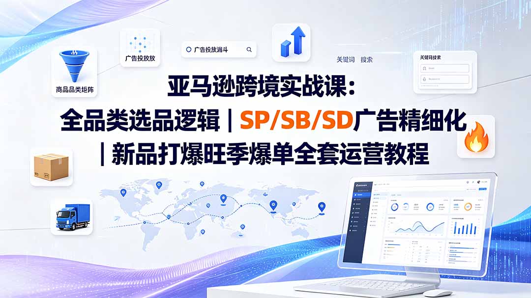 亚马逊跨境实战课-更新：全品类选品逻辑｜SP/SB/SD广告精细化｜新品打爆旺季爆单全套运营教程-问小徐资源库