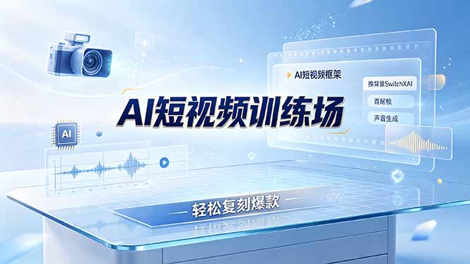 老陈AI短视频训练场：AI短视频框架+换背景SwitchXAI+首尾帧+声音生成，轻松复刻爆款-问小徐资源库