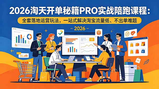 2026淘天开单秘籍PRO实战陪跑课程-更新：全套落地运营玩法，一站式解决淘宝流量低、不出单难题-问小徐资源库