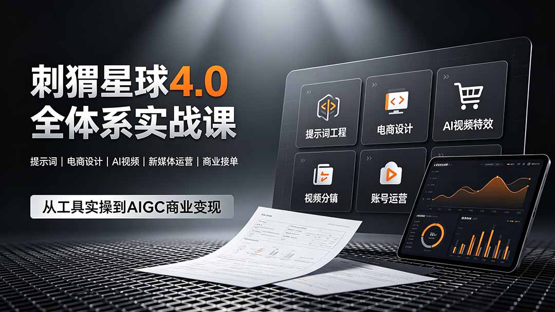 刺猬星球4.0全体系实战课，覆盖提示词工程、电商设计、AI视频特效与新媒体运营，一站式掌握AIGC商业核心技能-问小徐资源库