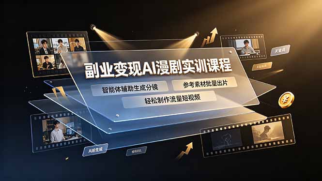 副业变现AI漫剧实训课程，智能体辅助生成分镜，参考素材批量出片，轻松制作流量短视频-问小徐资源库