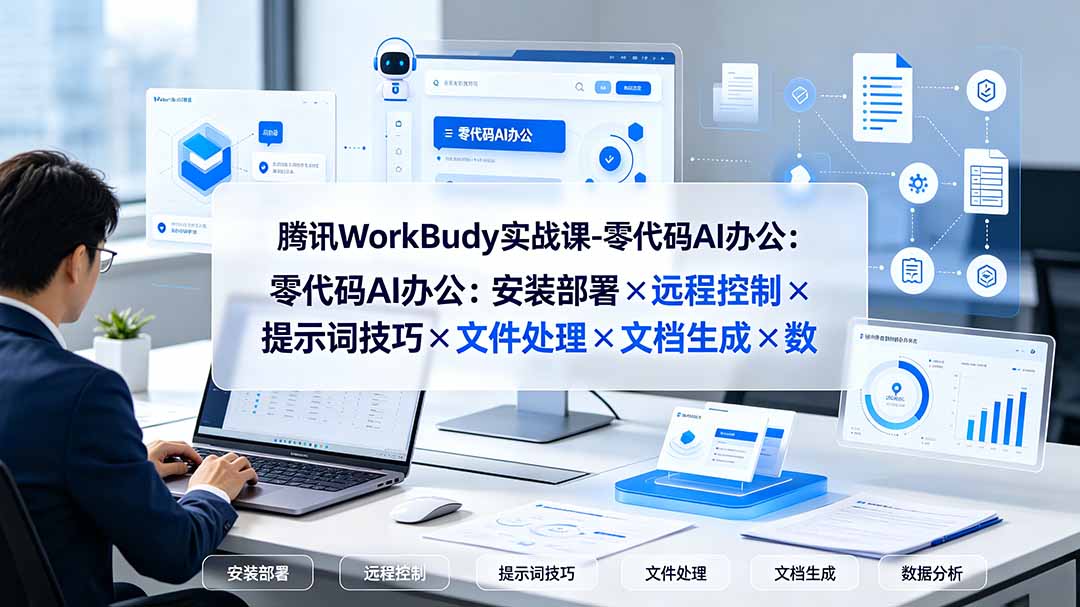 腾讯WorkBuddy实战课-零代码AI办公：安装部署×远程控制×提示词技巧×文件处理×文档生成×数据分析-问小徐资源库