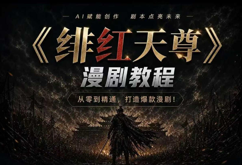 绯红天尊AI漫剧系统教程|从零入门到精通,工具运用+剧本创作+爆款逻辑+提示词素材+镜头剪辑,全套爆款漫剧落地实战课-问小徐资源库