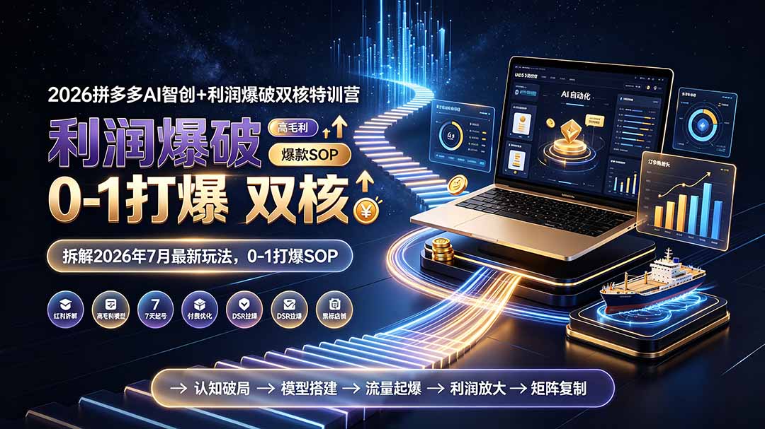 2026拼多多AI智创+利润爆破双核特训营-拆解2026年7月最新玩法，0-1打爆SOP-问小徐资源库