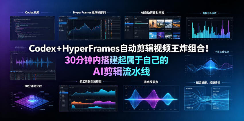 Codex＋HyperFrames自动剪辑视频王炸组合！30分钟内搭建起属于自己的AI剪辑流水线(完整版实操教程手册)-问小徐资源库