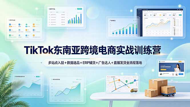 TikTok东南亚跨境电商实战训练营：多站点入驻+数据选品+ERP铺货+广告达人+直播发货全流程落地-问小徐资源库