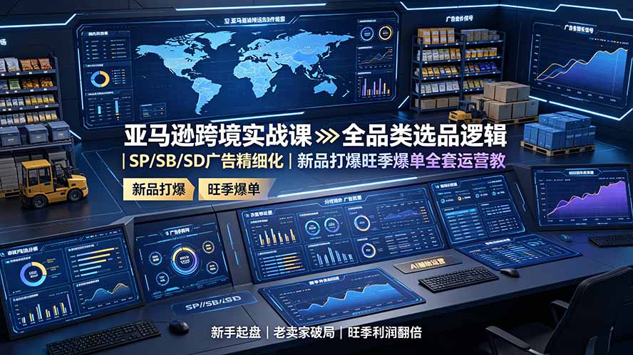 亚马逊跨境实战课：全品类选品逻辑｜SP/SB/SD广告精细化｜新品打爆旺季爆单全套运营教程-问小徐资源库