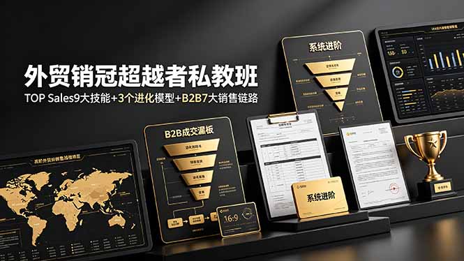 外贸销冠超越者私教班：TOP Sales9大技能+3个进化模型+B2B7大销售链路，系统进阶-问小徐资源库