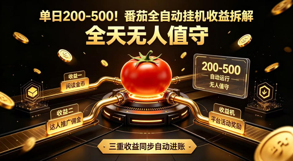 单日200-500！番茄全自动挂G收益拆解，全天无人值守，矩阵操作收益翻倍【揭秘】-问小徐资源库
