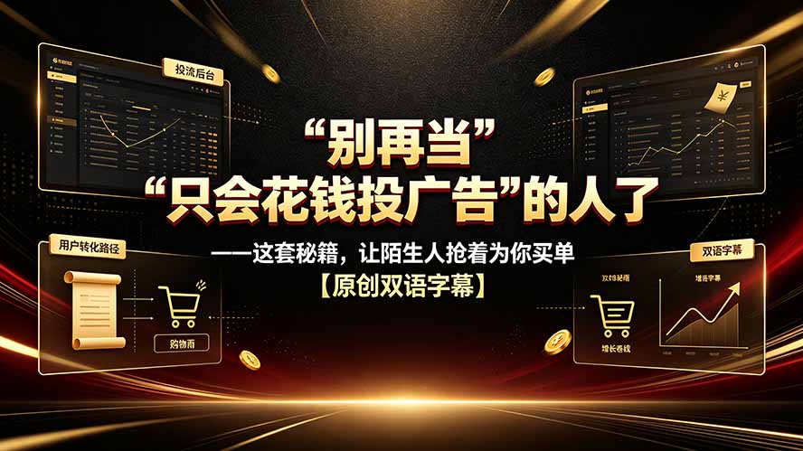 别再当“只会花钱投广告”的人了——这套秘籍,让陌生人抢着为你买单【原创双语字幕】-问小徐资源库