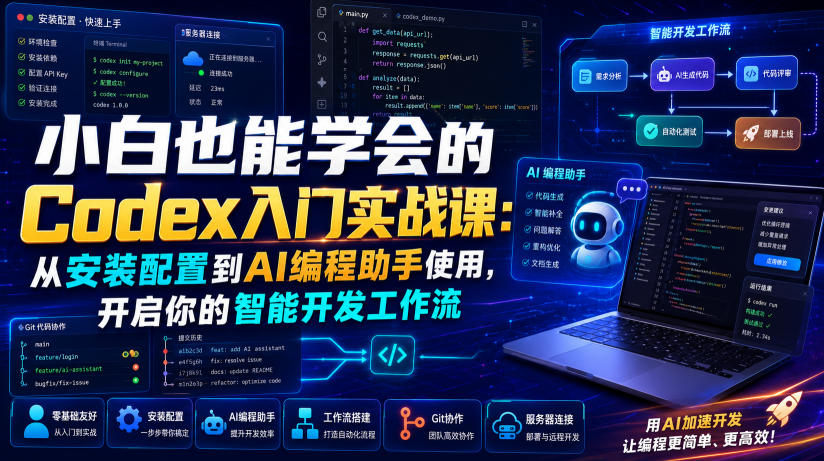 小白也能学会的Codex入门实战课：从安装配置到AI编程助手使用，开启你的智能开发工作流-问小徐资源库