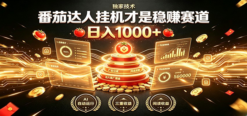 别再瞎找副业！番茄达人挂机才是稳赚赛道 日入1000+-问小徐资源库