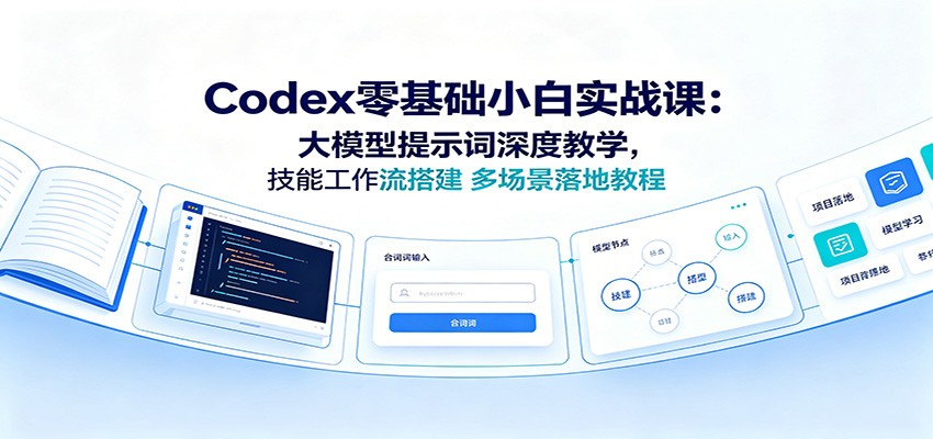 Codex零基础小白实战课：大模型提示词深度教学，技能工作流搭建多场景落地教程-问小徐资源库