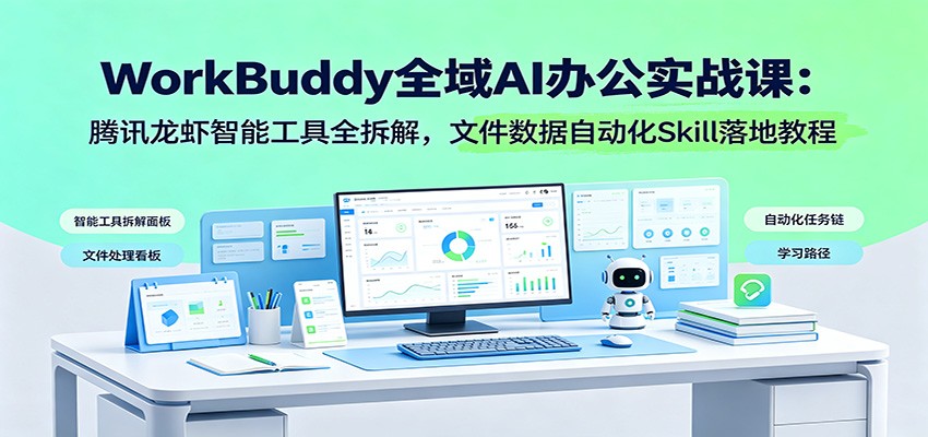 WorkBuddy全域AI办公实战课:腾讯龙虾智能工具全拆解,文件数据自动化Skill落地教程-问小徐资源库