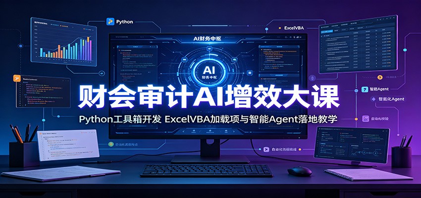 财会审计AI增效大课:Python工具箱开发,ExcelVBA加载项与智能Agent落地教学-问小徐资源库