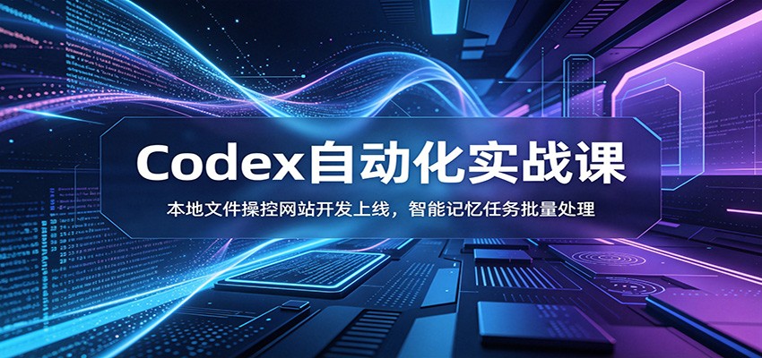 Codex自动化实战课：本地文件操控网站开发上线，智能记忆任务批量处理-问小徐资源库