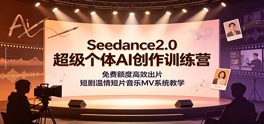 Seedance2.0超级个体AI创作训练营：免费额度高效出片，短剧温情短片音乐MV系统教学-问小徐资源库