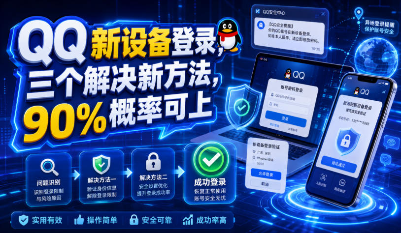 QQ新设备登录，三个解决新方法，90%概率可上-问小徐资源库