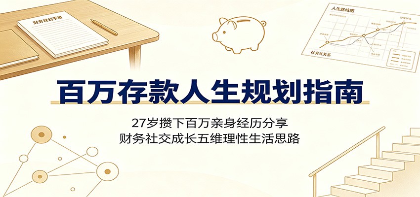 百万存款人生规划指南:27岁攒下百万亲身经历分享,财务社交成长五维理性生活思路-问小徐资源库