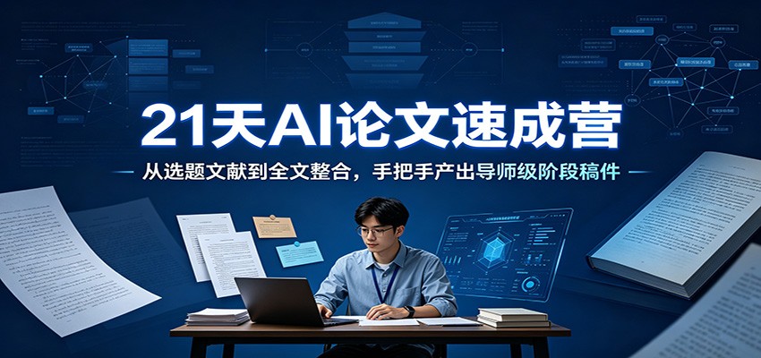21天AI论文速成营：从选题文献到全文整合，手把手产出导师级阶段稿件-问小徐资源库