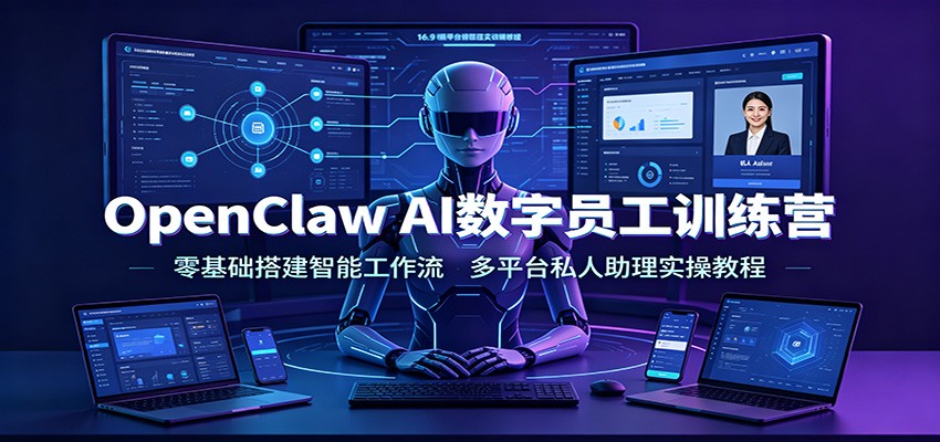OpenClaw AI数字员工训练营:零基础搭建智能工作流,多平台私人助理实操教程-问小徐资源库