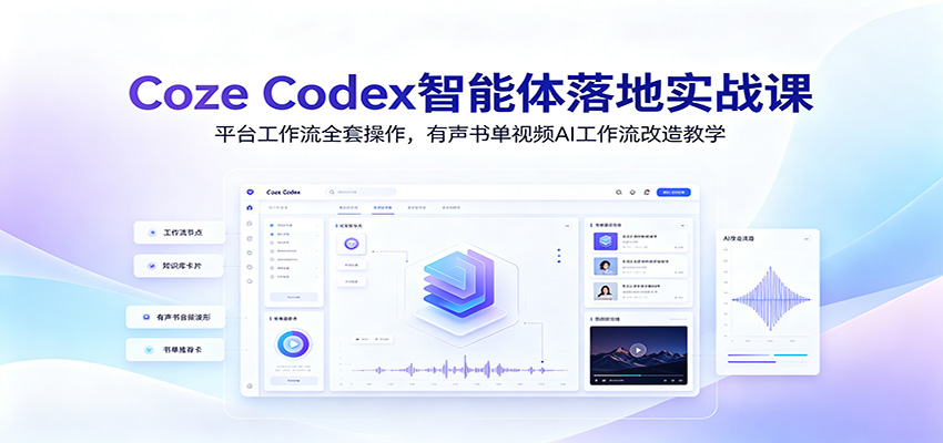 Coze Codex智能体落地实战课：平台工作流全套操作，有声书单视频AI工作流改造教学-问小徐资源库