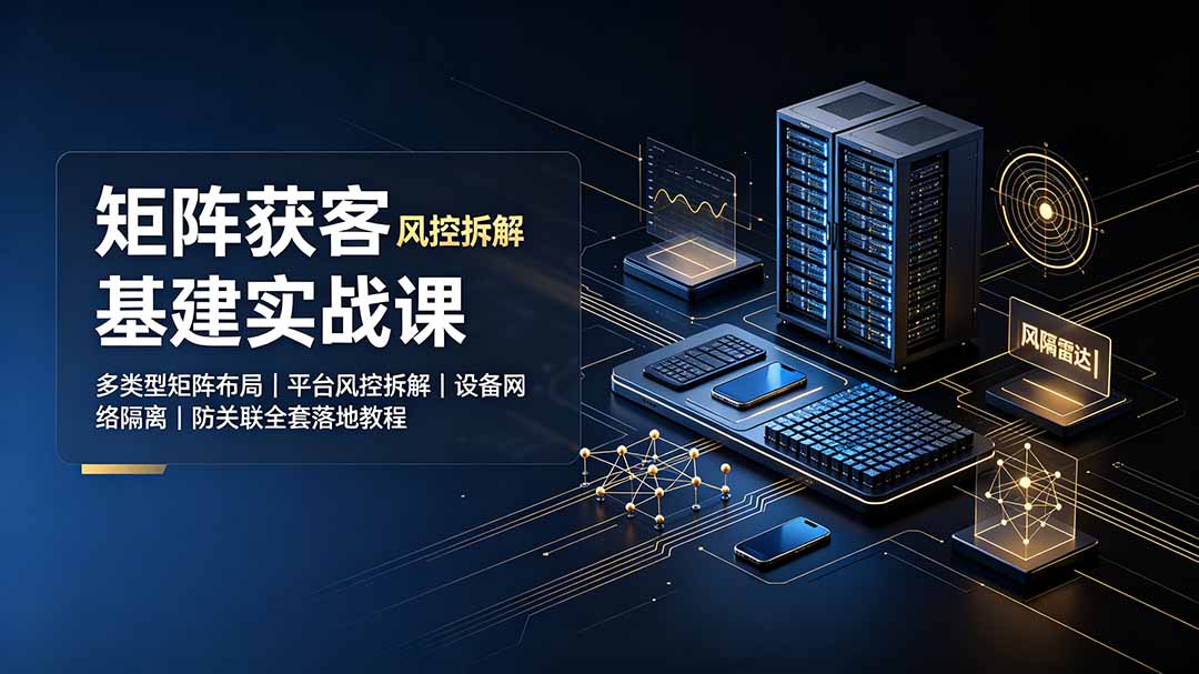 矩阵获客基建实战课：多类型矩阵布局｜平台风控拆解｜设备网络隔离｜防关联全套落地教程-问小徐资源库