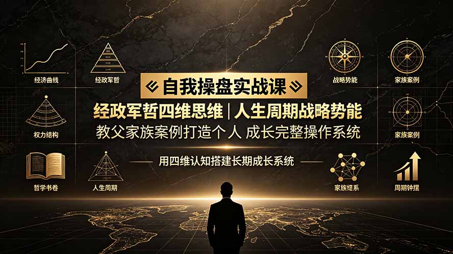 自我操盘实战课：经政军哲四维思维｜人生周期战略势能｜教父家族案例打造个人成长完整操作系统-问小徐资源库