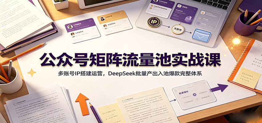 公众号矩阵流量池实战课:多账号IP搭建运营,DeepSeek批量产出入池爆款完整体系-问小徐资源库