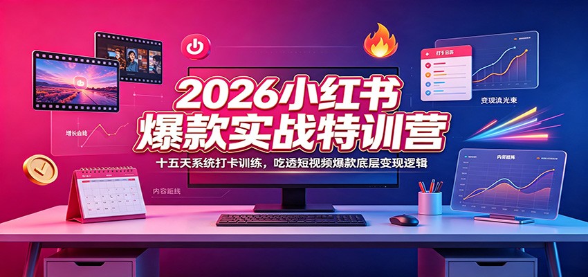 2026小红书爆款实战特训营:十五天系统打卡训练,吃透短视频爆款底层变现逻辑-问小徐资源库