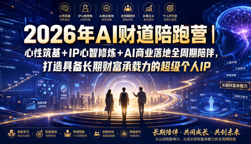 2026年AI财道陪跑营｜心性筑基+IP心智修炼+AI商业落地全周期陪伴，打造具备长期财富承载力的超级个人IP-问小徐资源库